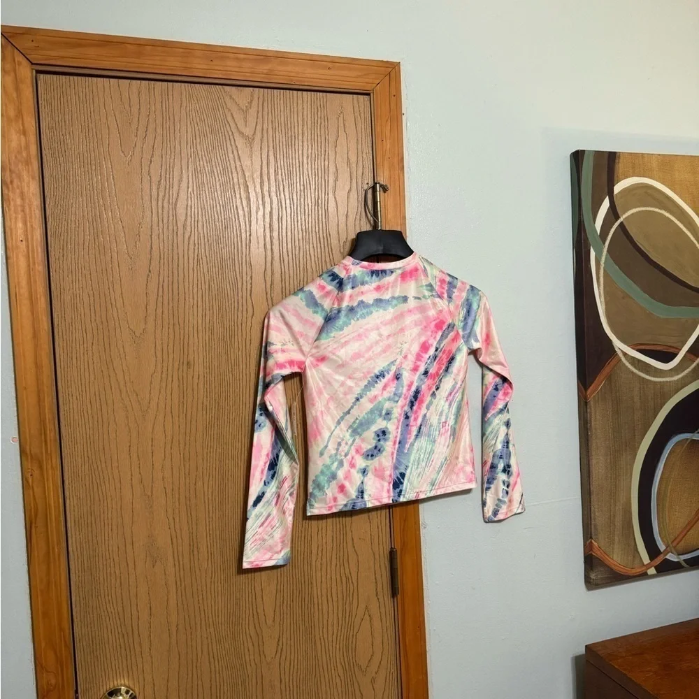 Gap Kids Girl's NWT XXL Multi-Color w/Tie-Dye Print Swim Rash Guard Top